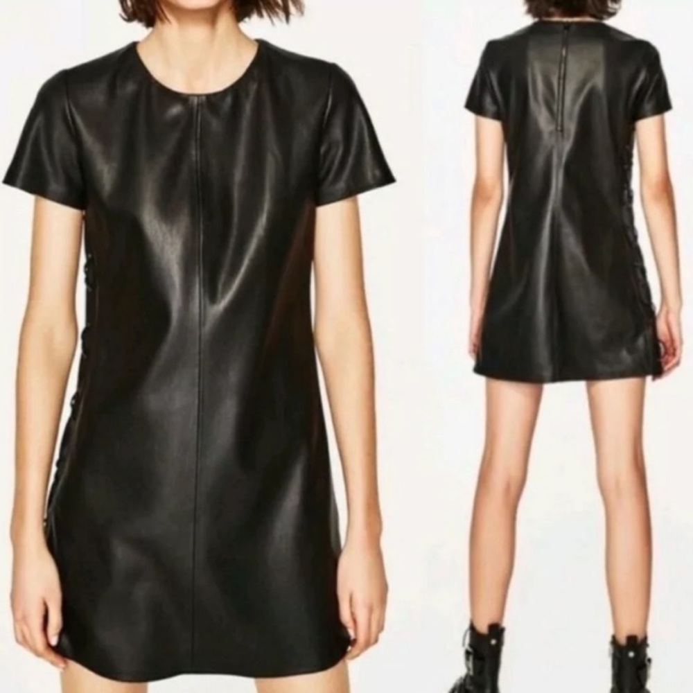 Leather Shirt Dress